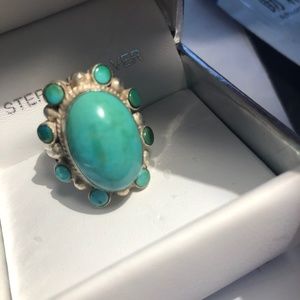 Turquoise Silver ring size 9